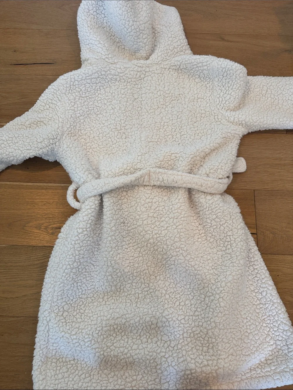 Pottery Barn Kids Cream Sherpa Hooded Robe